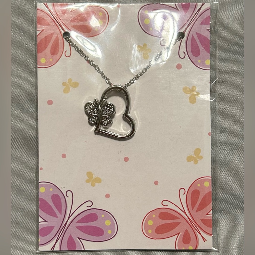 Butterfly heart necklace